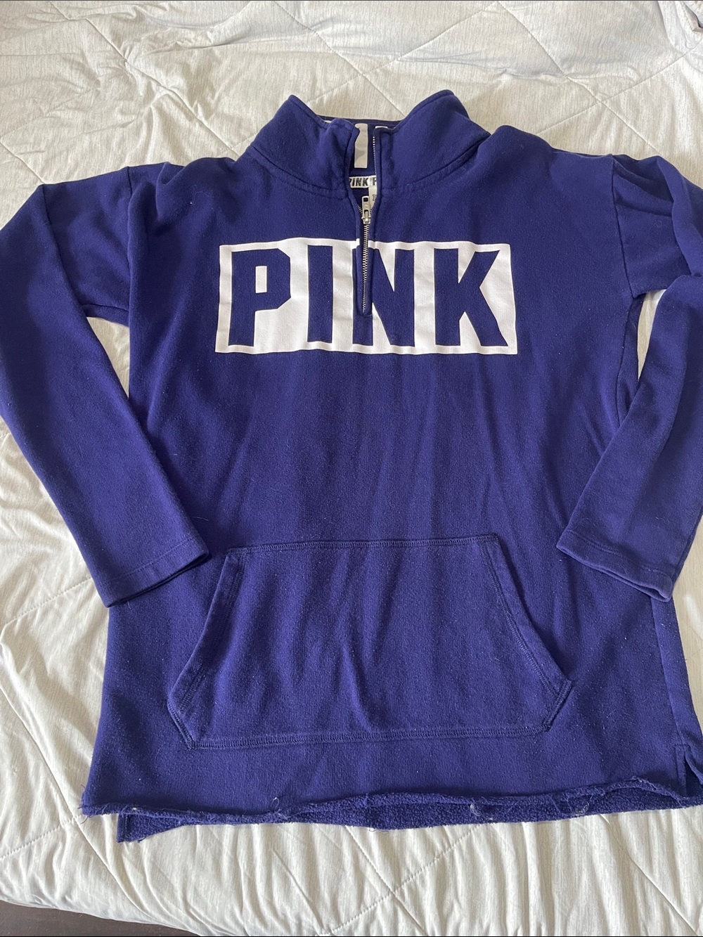 PINK Victoria's Secret Royal Purple Half-Zip Pullover Sweater